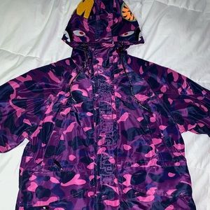 Bathing ape purple shark camo jacket